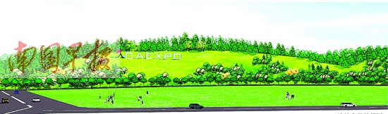 南宁绿化美化会展中心周边 吊装巨型LOGO(图)