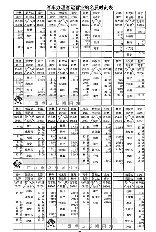 南宁铁路枢纽16日升级施工 区内多趟动车调整开行